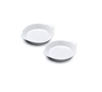 WM Bartleet & Sons 1750 TSET146 Set of 2 Traditional Porcelain Round Gratin, Cooking and Baking Dishes, 15cm - White