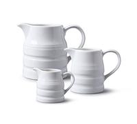 WM Bartleet & Sons 1750 TSET3 Porcelain Traditional Churn Jugs Set of 3 (135 ml) White