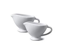 WM Bartleet & Sons 1750 TSET30 Set of 2 Porcelain Traditional Mini Sauce Boat ,White(45mlx2)