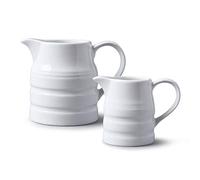 WM Bartleet & Sons 1750 TSET8 Porcelain Traditional Churn Jugs Set of 2 (284 ml, 1 Pint), White
