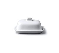 Wm Bartleet & Sons Mini Single Serving Butter Dish with Lid, Small Traditional Porcelain Butter Dish - White
