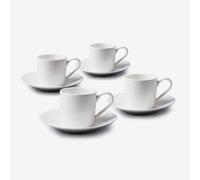 WM Bartleet & Sons Porcelain Espresso Cup & Saucer Set of 4 in White WM Bartleet & Sons White