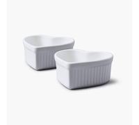 WM Bartleet & Sons Porcelain Heart Shaped Ramekin Set of 2 in White WM Bartleet & Sons White