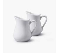 Wm Bartleet & Sons TSET17 , Set of 2 Porcelain Traditional Bellied Creamer Jug 80 ml, 0.64 fl.oz - White