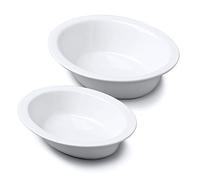 Wm Bartleet & Sons Set of 2 Traditional Porcelain Oval Pie Crust Dish, 29cm, 24cm - White