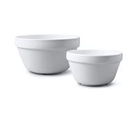 Wm Bartleet & Sons Set of 2 Traditional Porcelain Pudding Basins (900ml, 1.6pt/1250ml, 2pt) - White