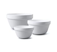 Wm Bartleet & Sons Set of 3 Traditional Porcelain Pudding Basins (375ml, 0.7pt/500ml, 0.9pt/700ml, 1.3pt) - White