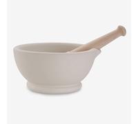 WM Bartleet & Sons Stone Mortar & Pestle with Wooden Handle Boxed 8" in Cream WM Bartleet & Sons Cream