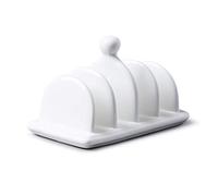 Wm Bartleet & Sons Traditional Porcelain 4 Slot Toast Rack with Carry Handle/Knob- White