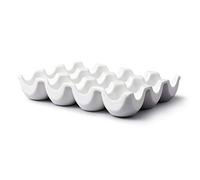 Wm Bartleet & Sons Traditional Porcelain 6 Eggs Storage Box/Tray for the Fridge or Kitchen Worktop - White