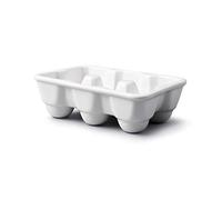 Wm Bartleet & Sons Traditional Porcelain 6 Eggs Storage Box/Tray for the Fridge or Kitchen Worktop - White