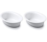 Wm Bartleet & Sons Traditional Porcelain Individual Serving Oval Pie Crust Dish, 18cm - White (Pack of 2)