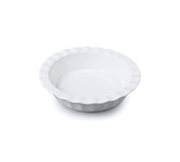 Wm Bartleet & Sons Traditional Porcelain Round Deep Pie Dish with Crinkle Crust Rim, 17cm - White