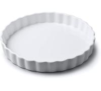 WM Bartleet & Sons - Traditional Porcelain Round Flan Dish, (24cm) - Premium Quiche and Tart Baking Dish - Made from 100% Porcelain - Classic Smooth Glazed Finish