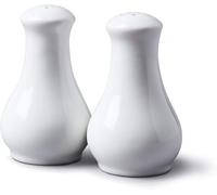 WM Bartleet & Sons - Traditional Porcelain Salt & Pepper Pot Shaker Cruet Set (13cm) - Pear Shape Body for Easy Use - Made from Premium Porcelain - Classic Smooth Finish