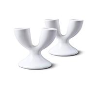 Wm Bartleet & Sons Traditional Porcelain Set of 2 Double Egg Cup - White