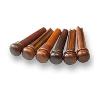 WM Guitars Cocobolo Slotted Bridge Pins Set - 6 Premium Guitar Bridge Pins for Acoustic Guitars
