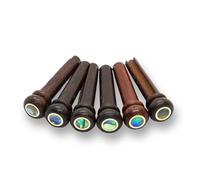 WM Guitars Cocobolo Slotted Bridge Pins with Brass Ring & Abalone Dot - Set of 6 Premium Guitar Bridge Pins for Acoustic Guitars