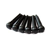 WM Guitars Ebony Slotted Bridge Pins Set - 6 Premium Guitar Bridge Pins for Acoustic Guitars
