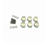 WM Guitars Machine Head Buttons Set - 6 Guitar Tuner Knobs with Matching Screws & Washers in Schaller Mini Style - Complete Guitar Tuning Peg Replacement Kit (Brushed Brass)