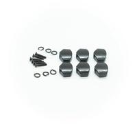 WM Guitars Machine Head Buttons Set - 6 Guitar Tuner Knobs with Matching Screws & Washers in Schaller Mini Style - Complete Guitar Tuning Peg Replacement Kit (Black)