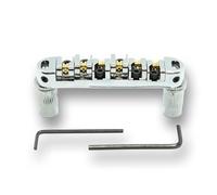 WM Guitars Tune-O-Matic Roller Bridge & Posts for Electric Guitar - Fits Most Les Pauls & More, Improves Tuning Stability, Includes Allen Key for Saddle Adjustment, Black or Chrome (Chrome)