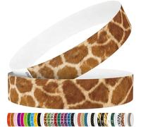 WM infinite Tyvek Wristbands for Events, Giraffe Pattern, 3/4", 250 Pack