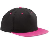 WM SPORTS Personalised Snapback Rapper Baseball Caps Customised Rapper Adults Cap Printed Hip Hop Caps/Hats with Text/Name or Logo or Plain (Black/Fuchsia)
