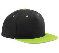 WM SPORTS Personalised Snapback Rapper Baseball Caps Customised Rapper Adults Cap Printed Hip Hop Caps/Hats with Text/Name or Logo or Plain (Black/Lime Green)