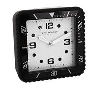 Wm.Widdop 12cm Alarm Clock Square Black, Free standing or wall mounted option