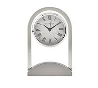 Wm Widdop Arched Glass Silver Effect Mantel Clock