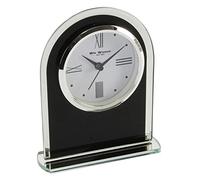 Wm.Widdop Black & Clear Arched Mantel Clock