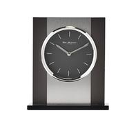 Wm. Widdop Glass and Brushed Aluminium Mantel Clock - Grey