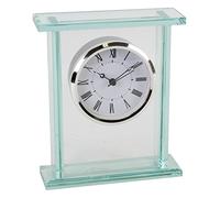 Wm.Widdop Glass Silver Bezel Mantel Clock