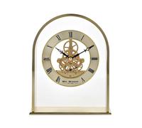 Wm.Widdop Gold Arch Mantel Clock Skeleton Dial Roman