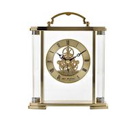 Wm. Widdop Gold Mantel Clock with Handle Skeleton Movement *(12/10)*
