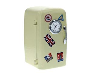 Wm.Widdop Miniature Clock Beige Refrigerator 12.2 x 8.4 x 7.8cm