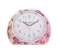 Wm.Widdop Pink Rose Quartz Alarm Clock 7.9 x 4.5 x 9.9cm