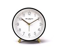 WM WIDDOP Round Alarm Clock with Gold Metal Legs - Black