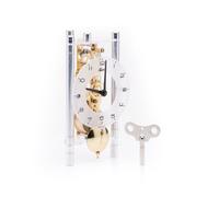 Wm Widdop Silver 3 Column Clock Arabic Dial