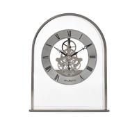 Wm.Widdop Silver Arch Mantel Clock Skeleton Dial Roman