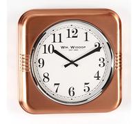 Wm Widdop Sqaure Metal Case Wall Clock Copper Finish 32cm Quirky But Attractive
