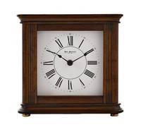 Wm.Widdop Wm. Widdop Walnut Effect Square Mantel Clock 19.5 x 20 x 9.5cm