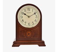Wooden Arched Inlaid Case Quartz Mantel Clock With Arabic Numbers and Westminster Chime by WBL