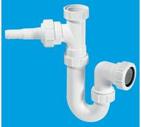 WM1 75mm Water Seal Tubular Swivel 'P' Trap with 1.5" Multifit Outlet and inlet connection for the discharge from a domestic appliance McAlpine White One Size