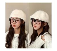 WMAMBZNDHP Beret Reverse Wearing Forward Hat Versatile For Autumn And Winter, Showing Off Face, Small Knit Artist(Army green)