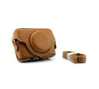 WMAMBZNDHP Camera Case Bag Cover Fit for Sony RX100 Fit for Mark II III IV V M2 M3 M4 M5 M6 M7 with Screw Buttom Case Strap Shoulder Bag(Brown)