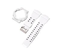 WMAMBZNDHP Case Strap Fit For Casio Fit For G-Shock GA-100/110/120 GA-140 GD-100/110/120 GLS-100 GAX-100 TPU Resin Glossy Bezel Watch Band Accessories(White)