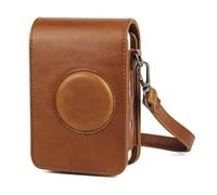 WMAMBZNDHP Full Body Camera Retro PU Leather Case Bag with Strap Fit for FUJIFILM Fit for Instax Fit for Mini(Brown)