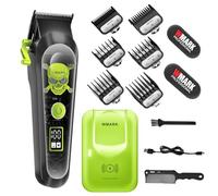 WMARK High Speed Professional Hair Clipper for Men Professional - Cordless&Corded Hair Clippers with LCD Display 6 Guide Combs *1comb,Mens Gift-NG-130 (Green)